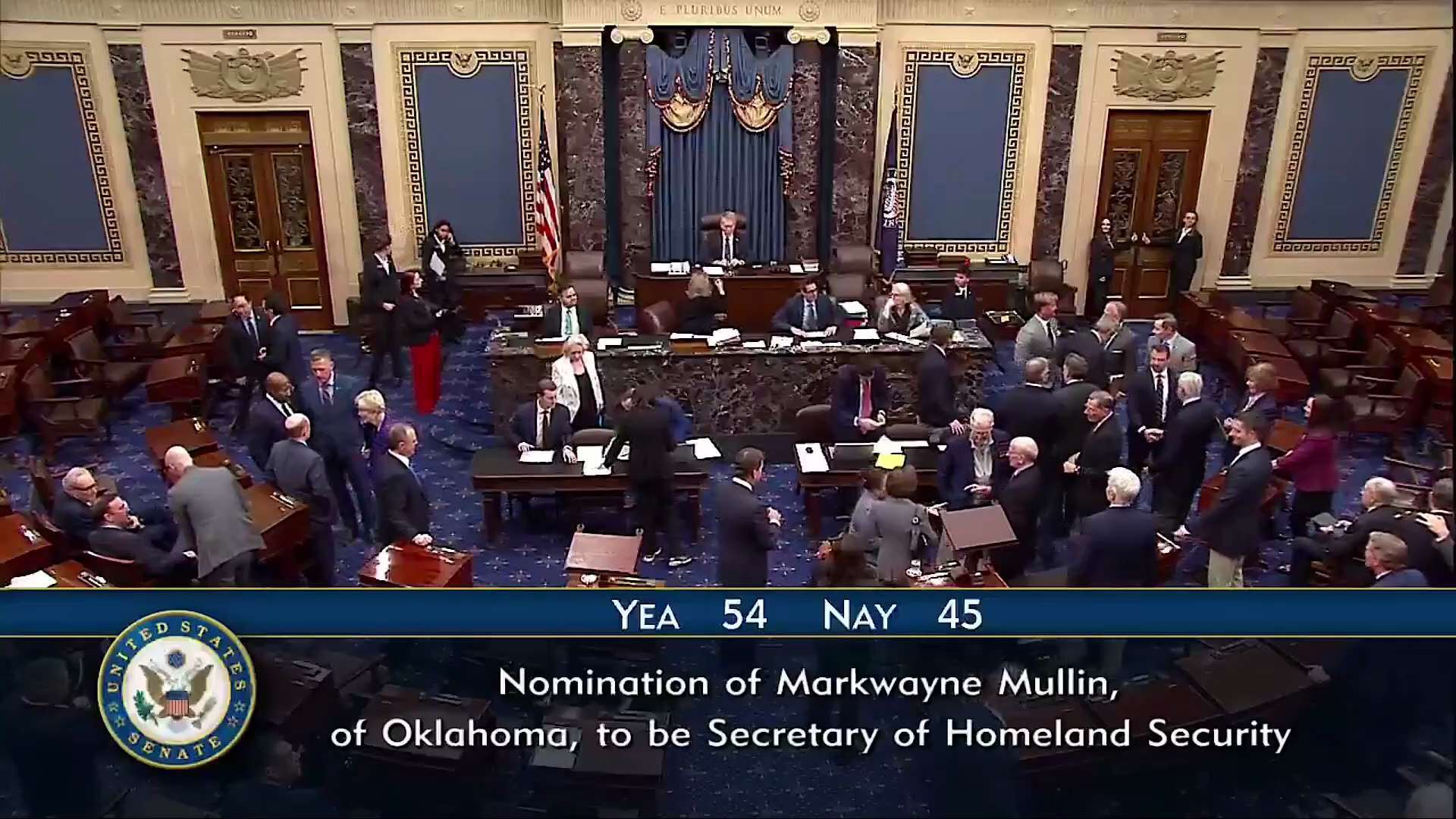 BREAKING - The Senate has CONFIRMED Sen. Markwayne Mullin to be the NEW Secretary of the Department ...
