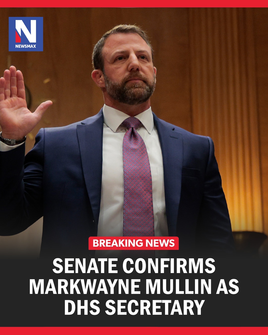 BREAKING: The Senate confirmed Markwayne Mullin as homeland security secretary late Monday, approvin...