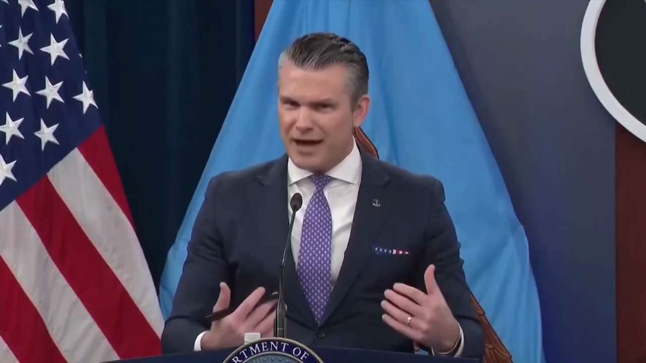 JUST IN - Sec. of War Hegseth: "Look at President Trump's track record of pursuing Peace Through Str...