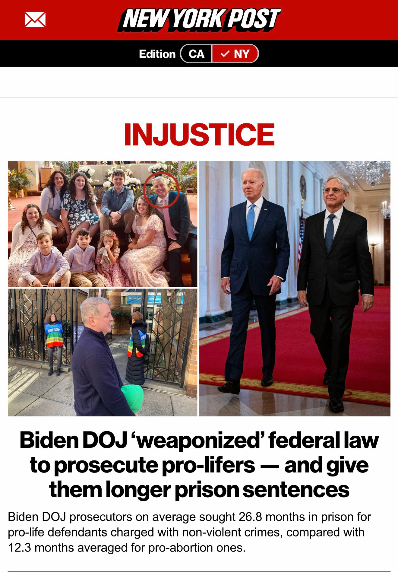 Biden Attacks Catholics with Lawfare / Prison

https://nypost.com/2026/04/14/us-news/biden-doj-weapo...