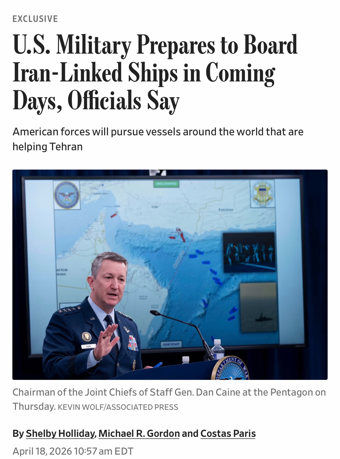 “The planning comes as the Iranian military continues to tighten its grip on the Strait of Hormuz, a...