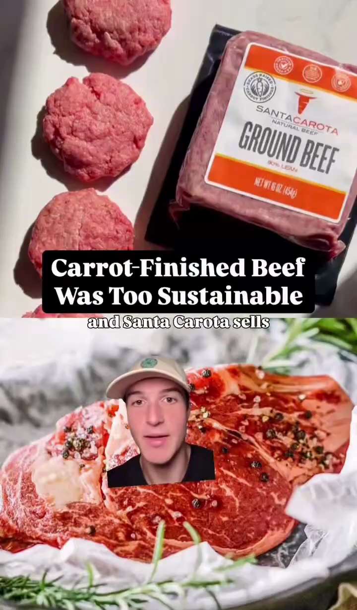 A cattle ranch called ‘Santa Carota Beef’ created a new method of raising beef

They finish the cows...