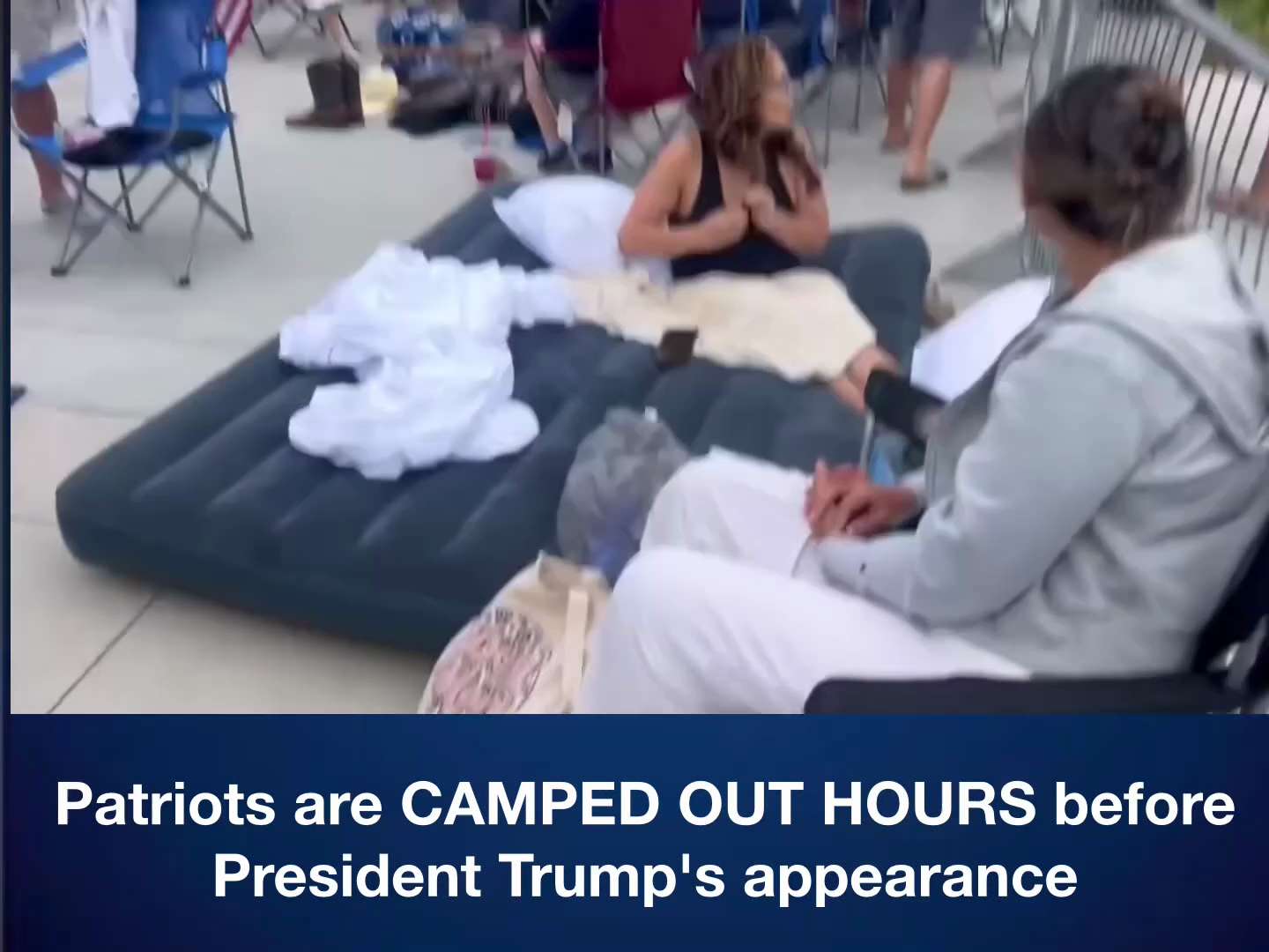 🚨 NOW: Patriots are CAMPED OUT HOURS before President Trump's appearance in The Villages, Florida l...