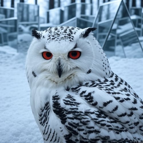 I make AI pictures of things I consider to be beautiful. I like to pretend I am a Snow Owl named Otis Bede & I have red ...