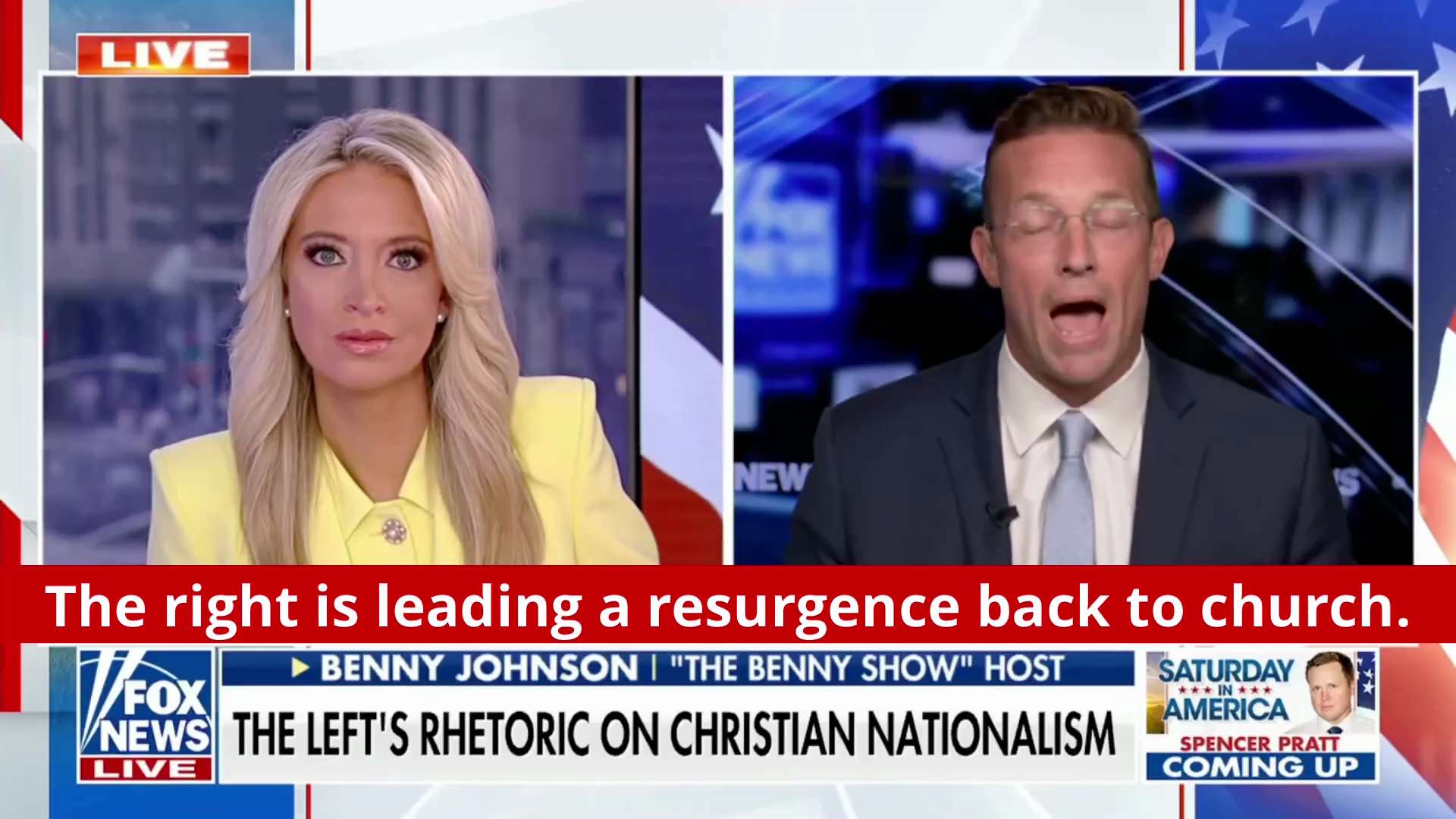🚨 NOW — BENNY JOHNSON: "The left does not believe in God. Gallup found that approximately 50%-60% o...