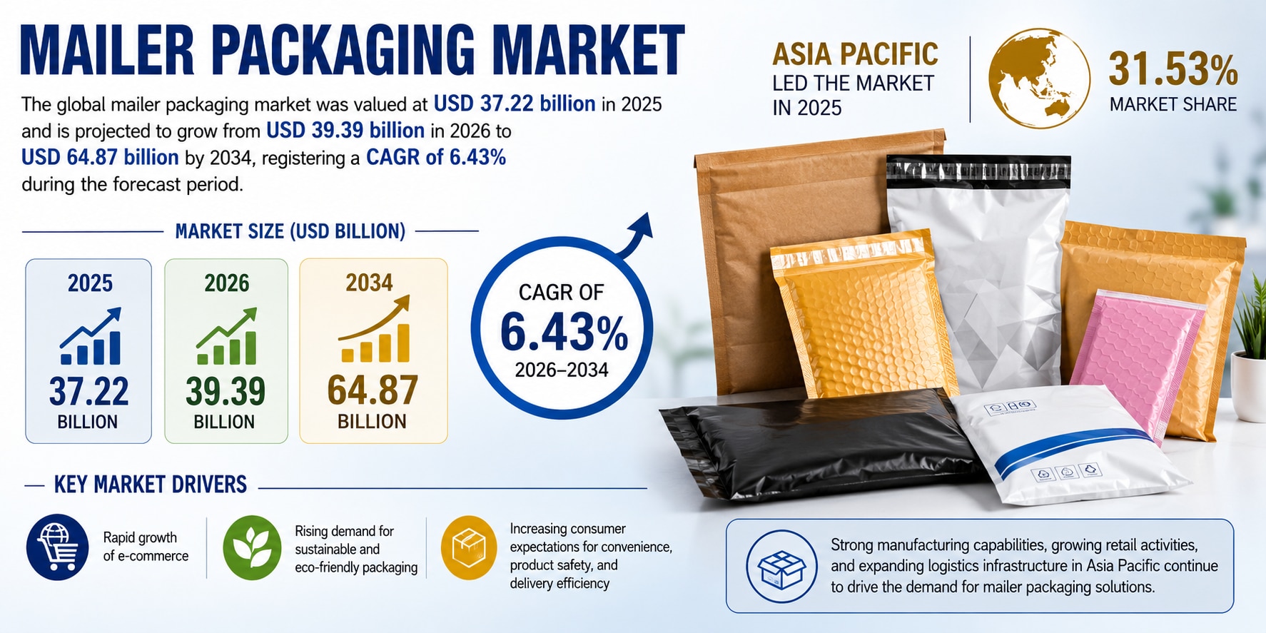 Mailer Packaging Market Size, Share, Growth Trends, and Industry Outlook

The global mailer packagin...