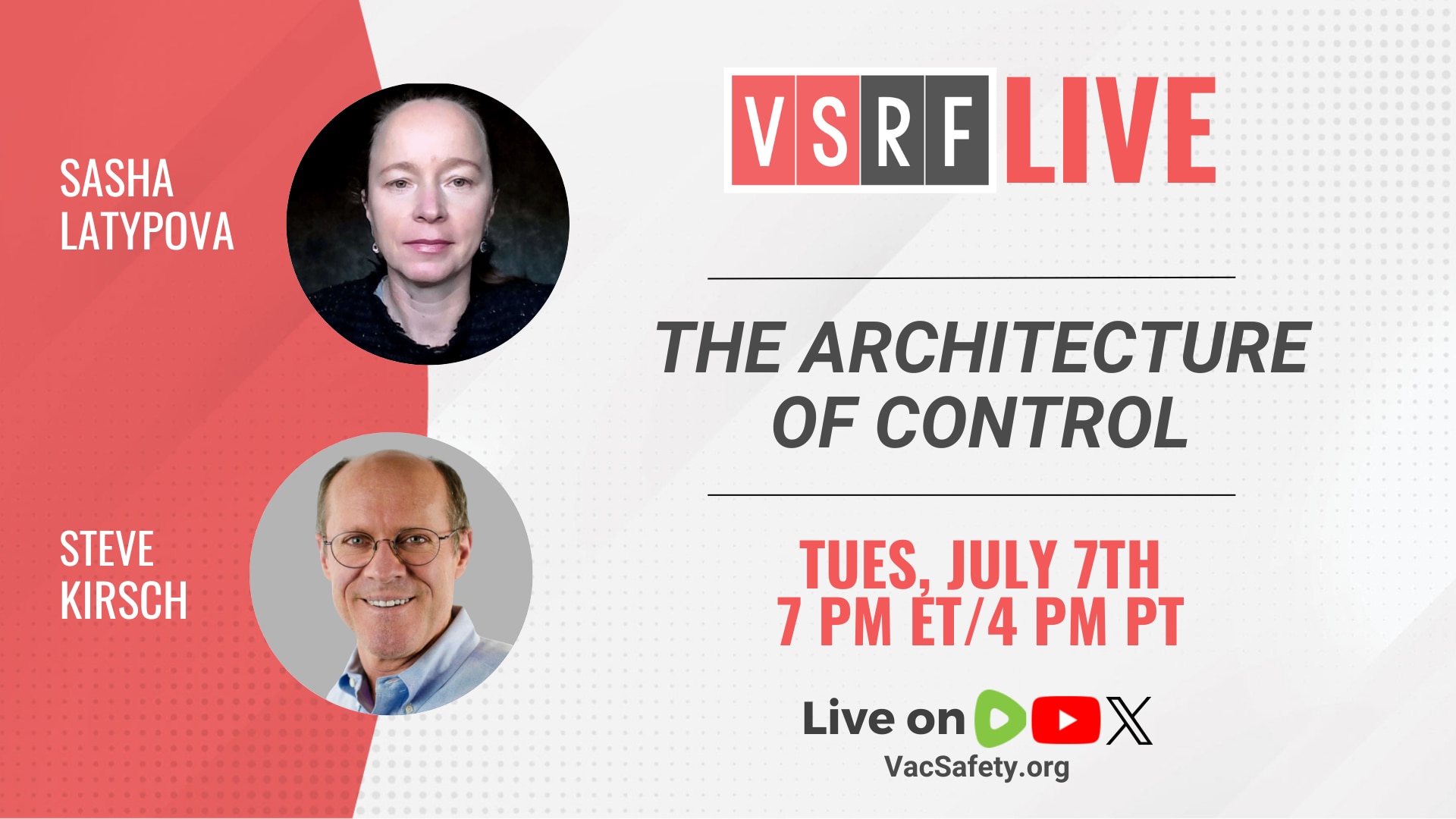 ⚡ TONIGHT ON VSRF LIVE

Steve Kirsch welcomes back Sasha Latypova for an important conversation on t...