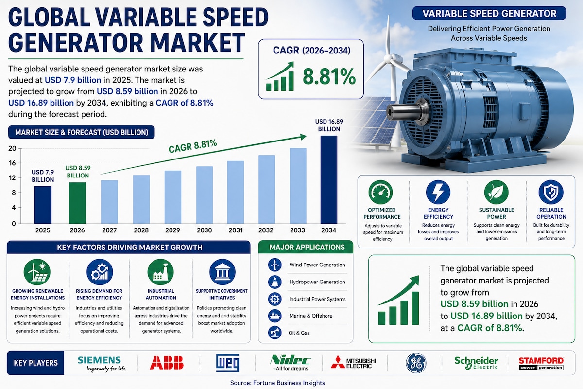 Variable Speed Generator Market: Technology, Efficiency, and Growth Outlook

The global variable spe...