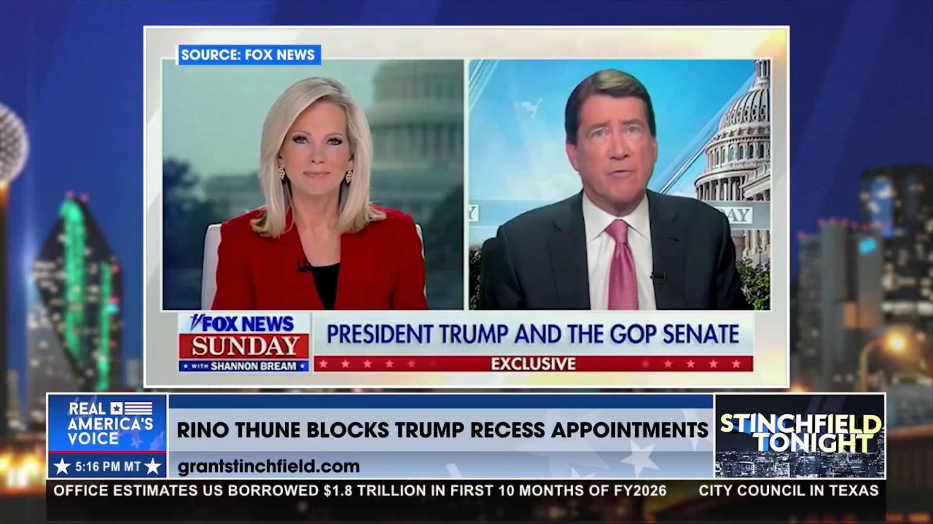 Real America's Voice on GETTR: &ldquo;JOHN THUNE BLOCKS PRESIDENT TRUMP&rdquo;

@stinchfield1...