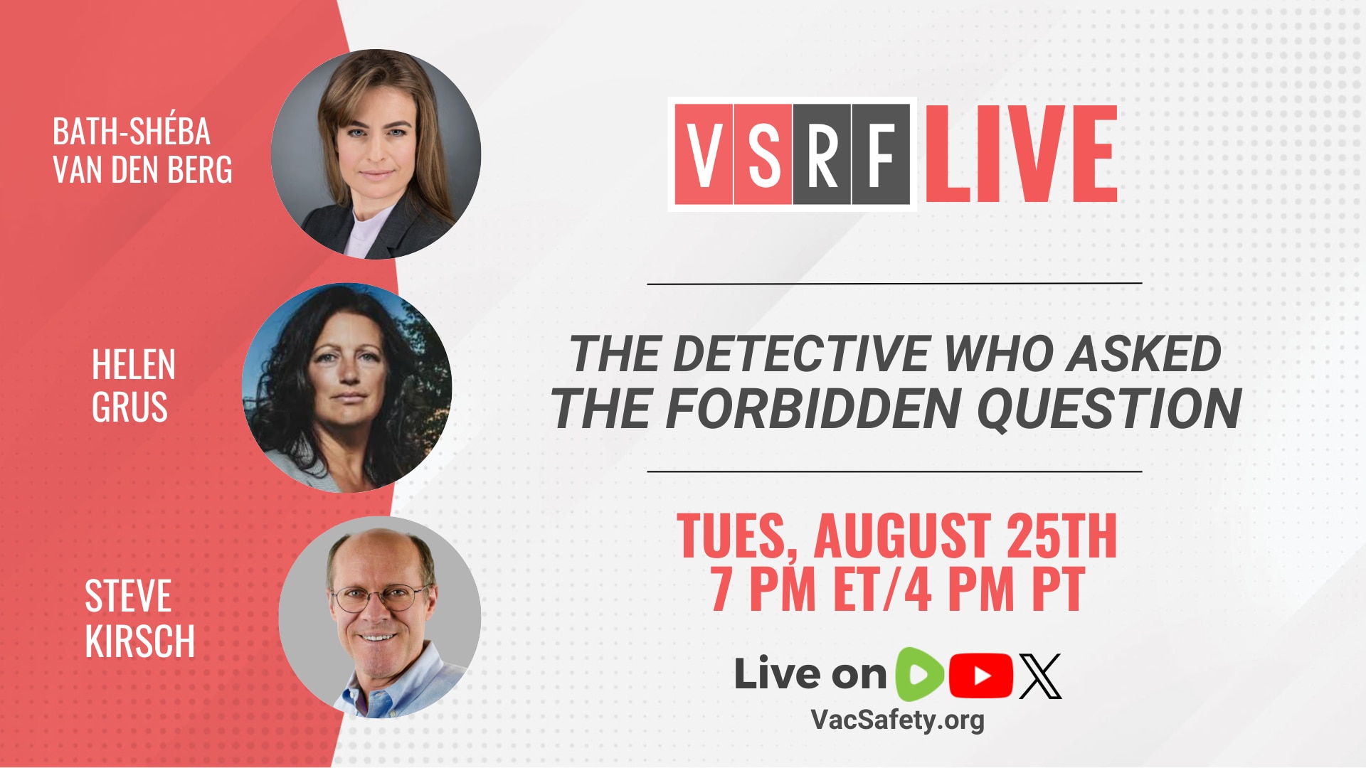 🚨 THIS TUESDAY ON VSRF LIVE

Detective Helen Grus began asking questions about a cluster of unexpla...