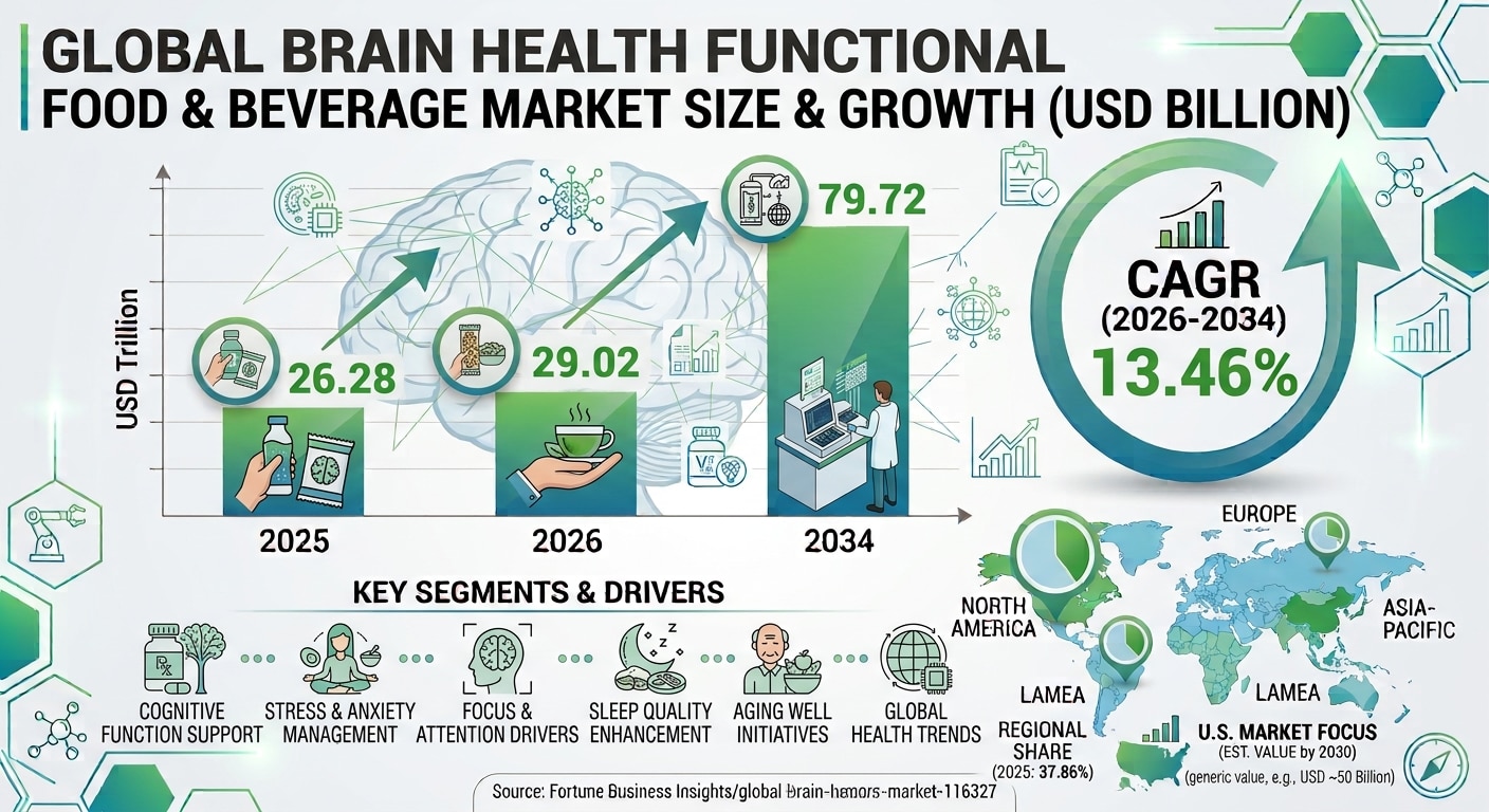 Brain Health Functional Food Beverage Market: Global Trends, Demand Drivers and Market Forecast 2026...