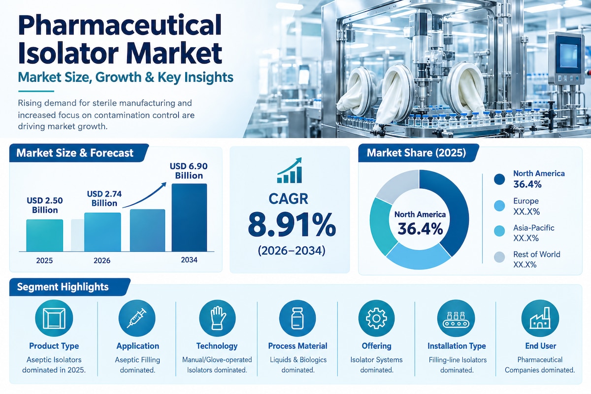 Pharmaceutical Isolator Market Regional Analysis and Forecast 2026–2034
Rising pharmaceutical produc...