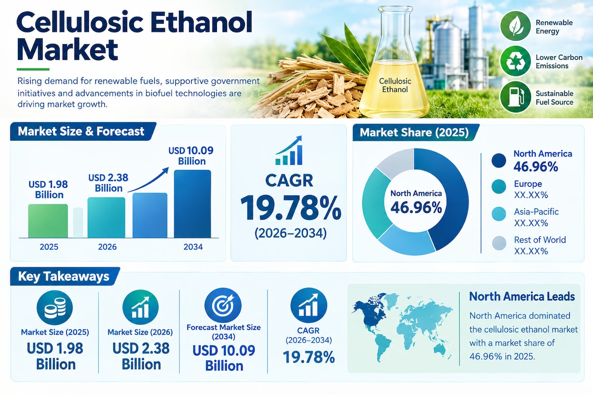 Cellulosic Ethanol Industry Growth Forecast 2026–2034
The global Cellulosic Ethanol Market is witnes...