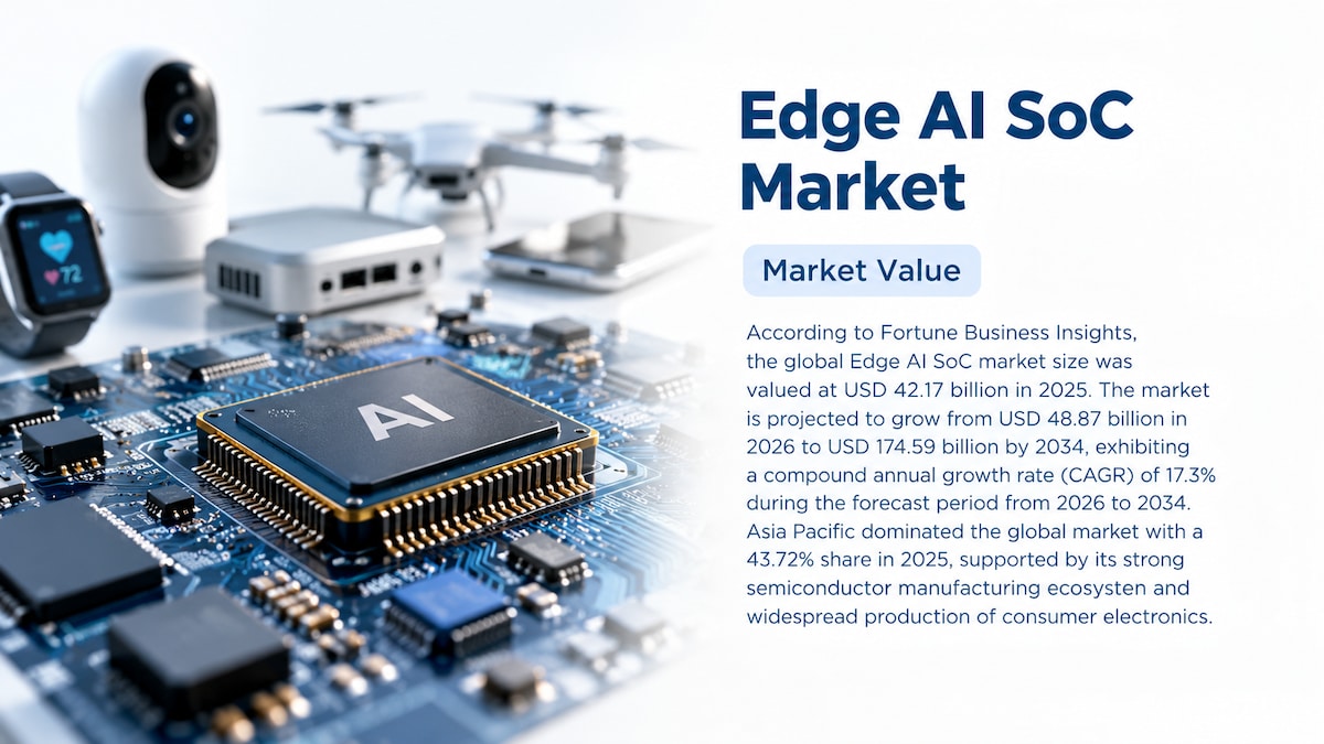 Edge AI SoC Market Size, Share, Trends, and Forecast, 2026–2034
According to Fortune Business Insigh...