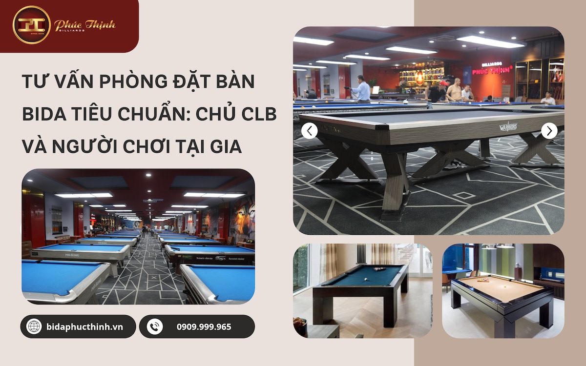 Tư vấn diện tích phòng để đặt bàn Bida: Cho chủ CLB Bida và người chơi tại gia

Nhiều người có nhu c...
