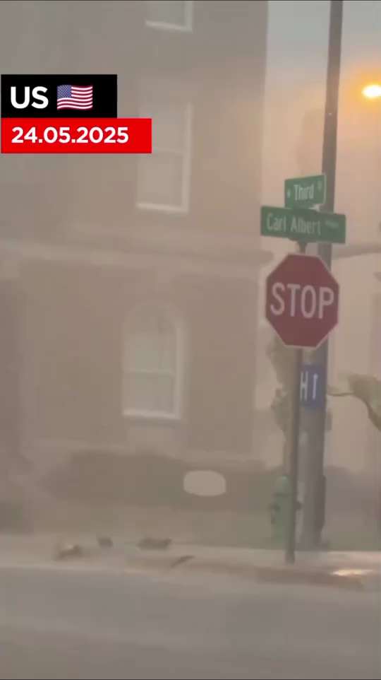 #Flooding due to heavy #rains in #McAlester of #Oklahoma, #US 🇺🇲 (24.05.2025)