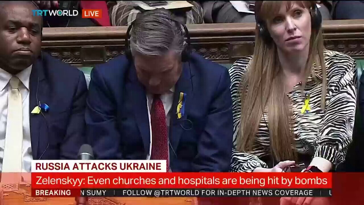 NEW - Ukrainian President Zelenskyy echoes Churchill in appeal to UK lawmakers and vows to "fight to the end."