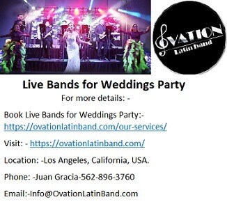 Live Bands for Weddings Party in Los Angeles at best price.
Ovation Latin band is the best Latin Ban...