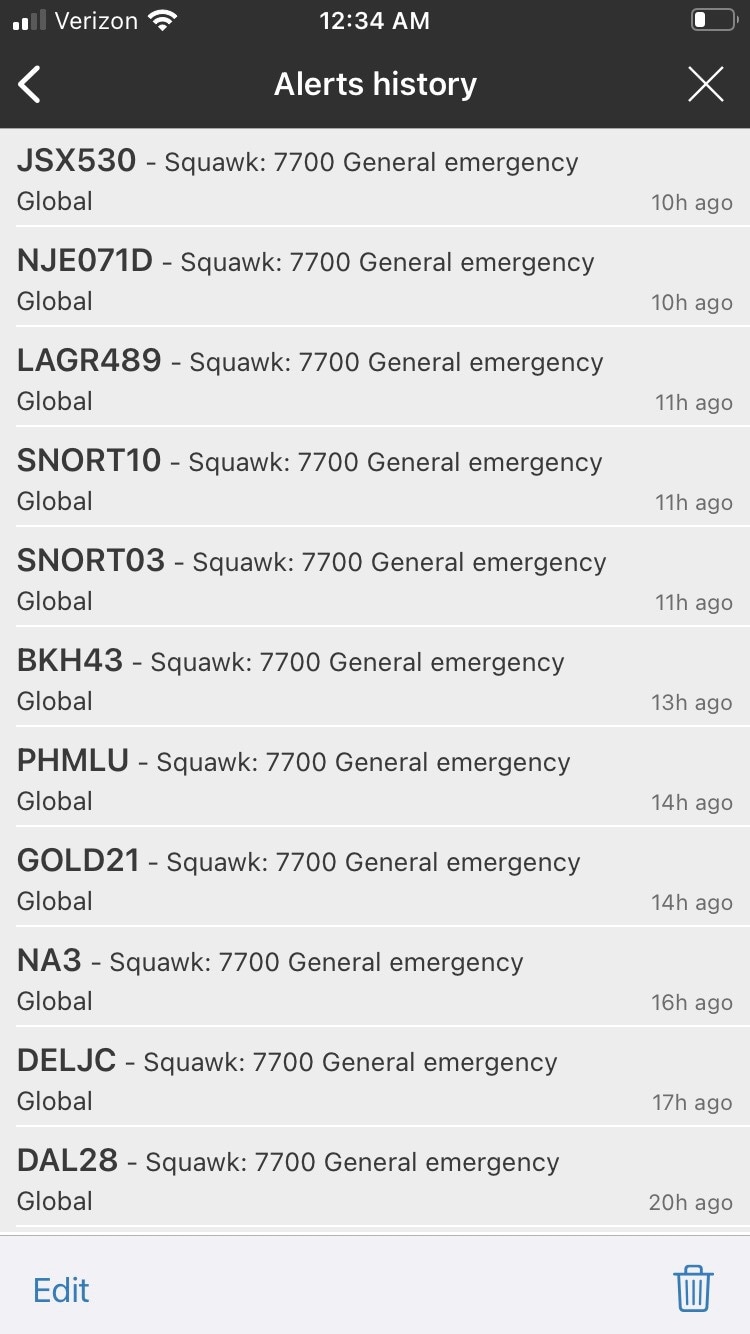 @EdwardDowd Pilot emergencies continue to surge.  Below you’ll see my Flightradar24 app with 16 pilo...