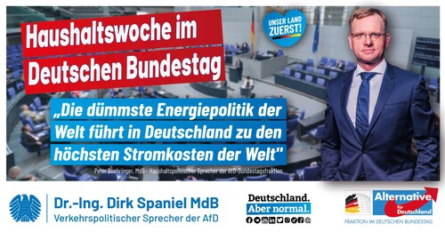 #Haushaltswoche im #Bundestag.

Meine #Fraktion stellt fest: „Die dümmste #Energiepolitik der Welt f...