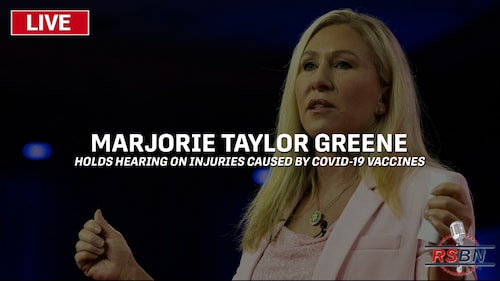 Join Congresswoman Marjorie Taylor Greene and special guests Dr. Peter McCullough, Dr. Ryan Cole, and Dr. Kirk Milhoan for the Second Hearing on Injuries Caused By COVID-19 Vaccines.

Watch LIVE on RSBN on Friday, Jan. 12, 2024, at noon ET.