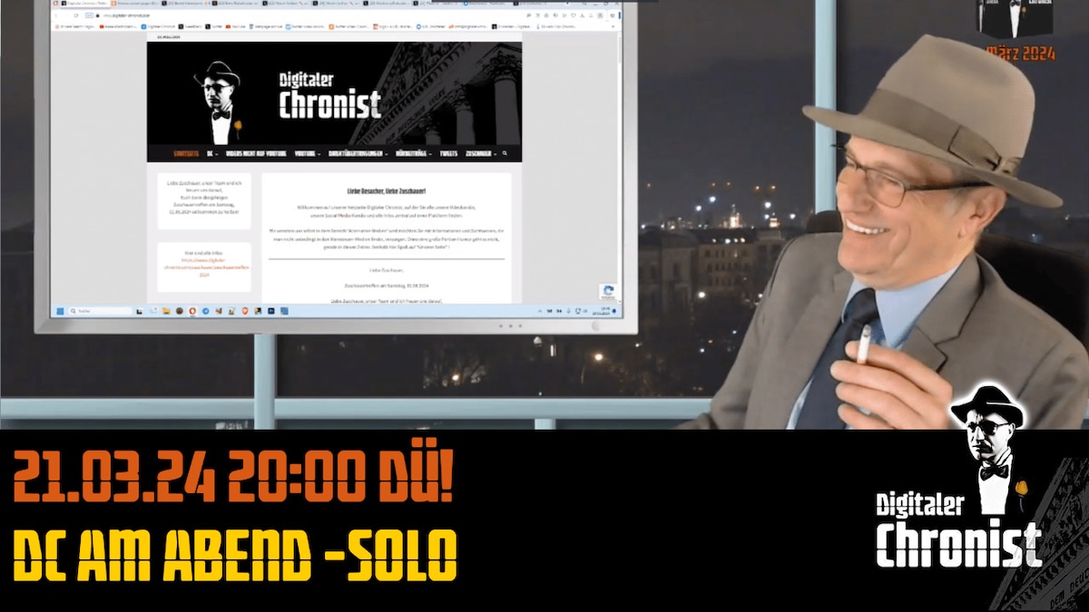 Aufzeichnung vom 21.03.24 20:00 DÜ! DC am Abend - Solo