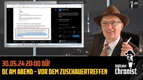 Aufzeichnung vom 30.05.24 DC am Abend - Vor dem Zuschauertreffen!