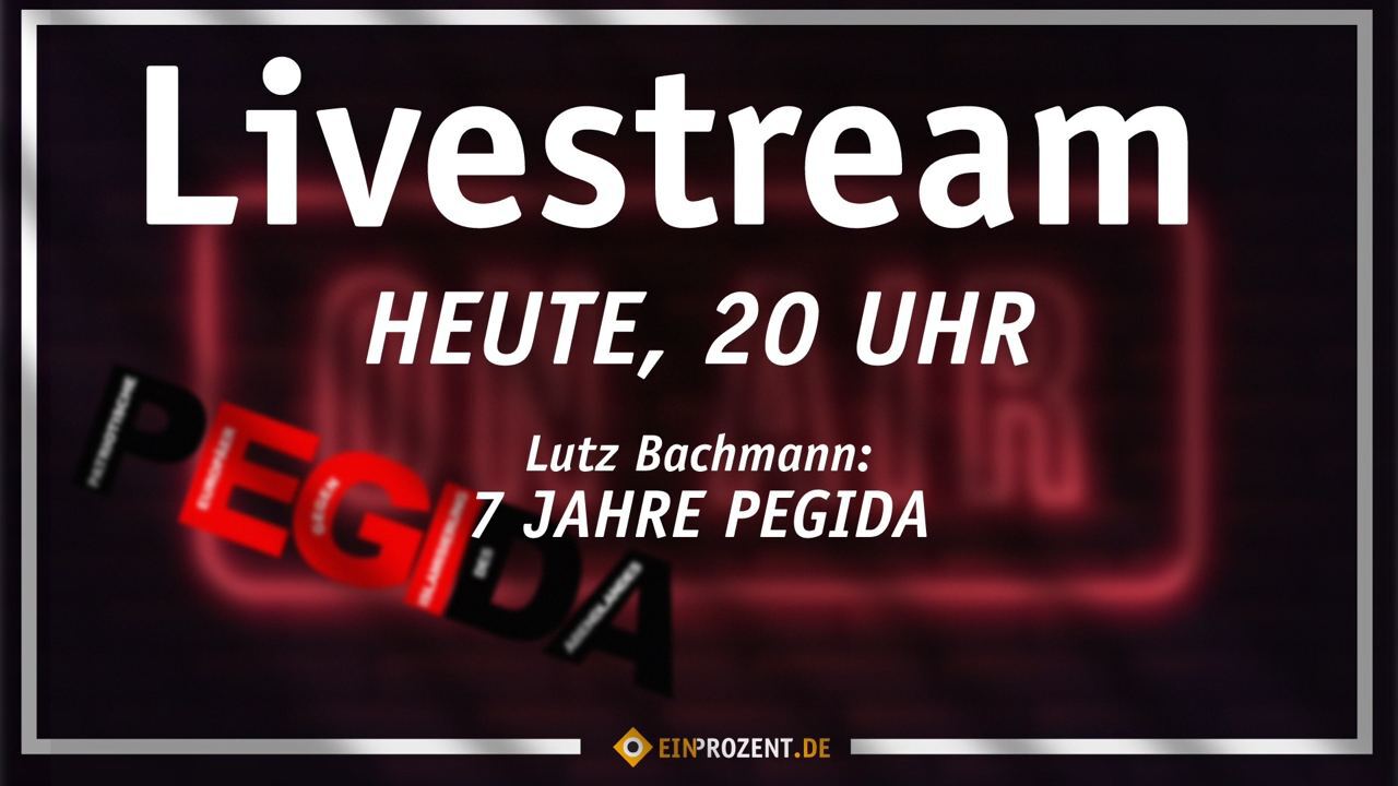 ANSEHEN!

Pegida-Geburtstag und Urteil im Ziegler-Prozess

🟠 Volles Programm heute in unserem Livestream! Um 20 Uhr gehen wir wie gewohnt online. Unser erster Gast ist Lutz Bachmann von Pegida, mit dem wir zusammen auf die siebenjährige Geschichte der patriotischen Demo-Institution aus Dresden zurückblicken. 

🟠 Am Sonntag gehen Lutz und Co. wieder auf die Straße zum Pegida-Geburtstag! Mehr Infos: https://www.pegida.de/

🟠 Unser zweiter Gast ist Dubravko Mandic, den wir kurzfristig noch einladen konnten. Denn: Heute fiel im Ziegler-Prozess ein Urteil gegen die angeklagten Linksextremisten. Vier bzw. fünf Jahre sollen die beiden Täter hinter Gitter.

🟠 Es wird heute also spannend. Seid dabei und schaltet um 20 Uhr ein: https://dlive.tv/EinProzent