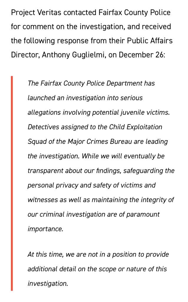 BREAKING: Fairfax County Police Confirm @JakeTapper’s producer is under investigation by the Child E...