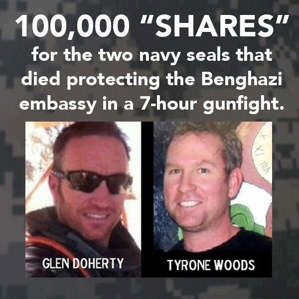 Remember Hillary Clinton and Barack Obama let these two Heroes along with two others be murdered in Benghazi never forget that Patriots