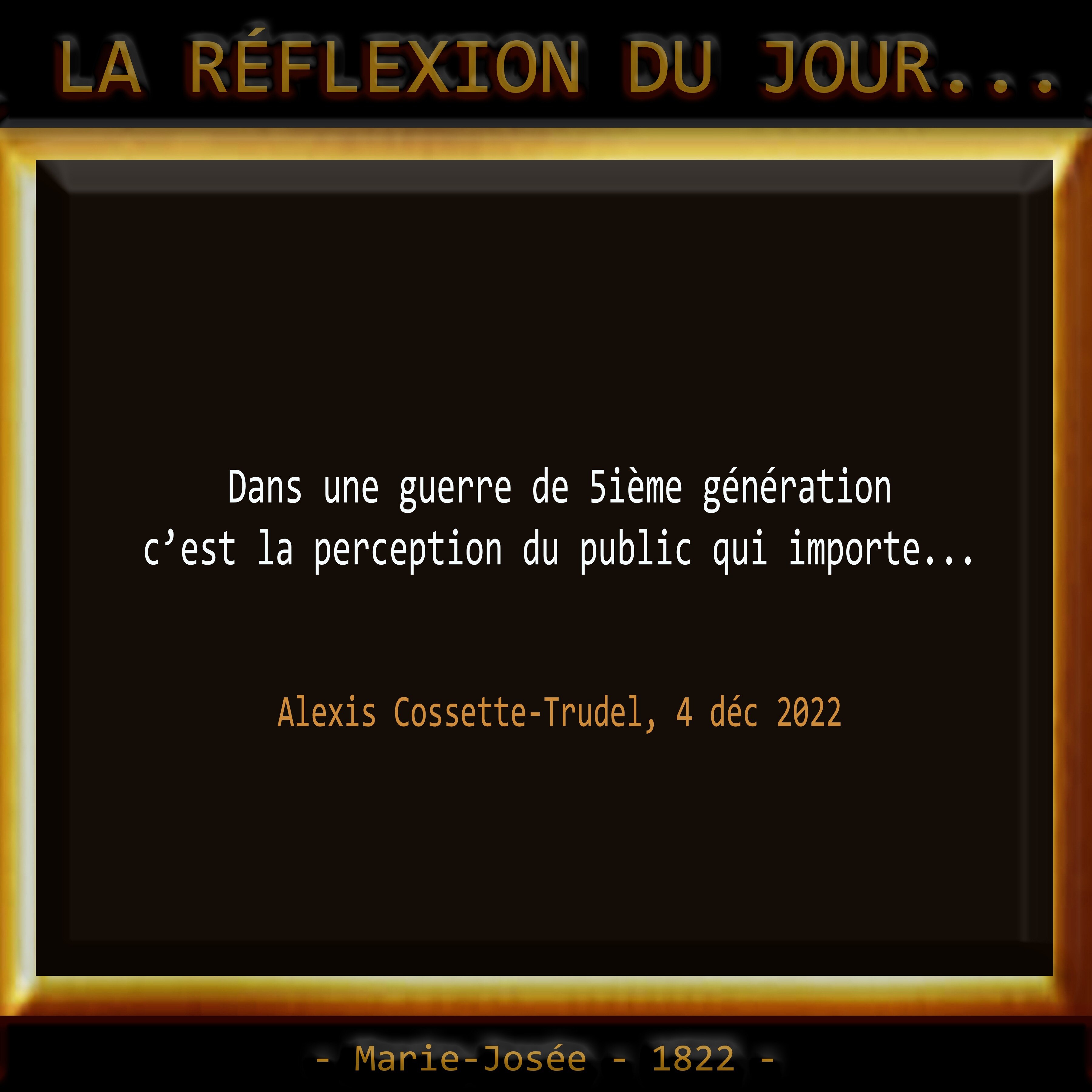 📌 CITATIONS @RadioQuebec  (Alexis Cossette-Trudel), 4 décembre 2022 : https://rumble.com/v1yuiym-in...