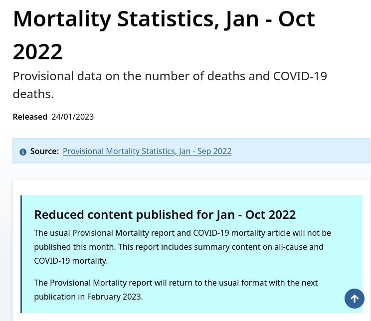 From the ABS
You will not be getting the usual update this month, missing from the substituted provisional summary is the all cause deaths and the usual b