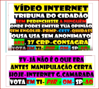 PIR
ARTIGO 37 CRP
(Liberdade de expressão e informação)
https://docs.google.com/presentation/d/e/2PACX-1vQX91YGRsG-_47QKwFV_eGUMGJpXSmHFmDJ2XJgktVdm-bvpmL0zZc4kE_eUaaF6Kvyy1OheDSU-sas/embed?start=true&loop=true&delayms=3000" &lt;/iframe&gt;
TV FOI CE
 https://gettr.com/post/p1avyc66bcd
TRIBUNA DO CIDADÃO USA OUSA
contribui p PORTUGAL HVHRL diz de tua justiça
DAVOS LOURES https://gettr.com/post/p26ym2q2313
CRP CONSAGRA
CIDADÃO DO MUNDO dono REAL tu
USA TEU LUGAR  FAZ COMO PORTUGAL
ACÇÃO REACÇÃO
DAVOS SUÍÇA 
VELHA ORDEM MUNDIAL IDEOLOGIA CFNDG AVIÃO
CORRUPÇÃO GUERRA VOTAS NELES
LOURES PORTUGAL 
NOVA ORDEM MUNDIAL IDEOLOGIA HVHRL NET
LIBERDADE PAZ VOTAS EM TI
AFINAL É SIMPLES
FAZ CAMINHO SÊ FELIZ 
LIBERDADE https://chforum.backendcdn.com/5ba41acc-9257-44ea-bbf8-f8731514daa2?