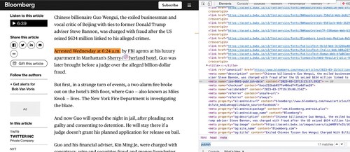 Although it's not immediately noticeable , I found in the frontend code of the websites that Bloombe...
