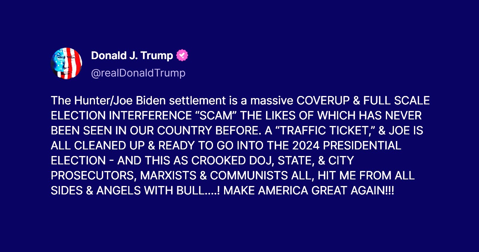 View il Donaldo Trumpo's post on GETTR. Join the discussion, share your thoughts, and connect with the community.