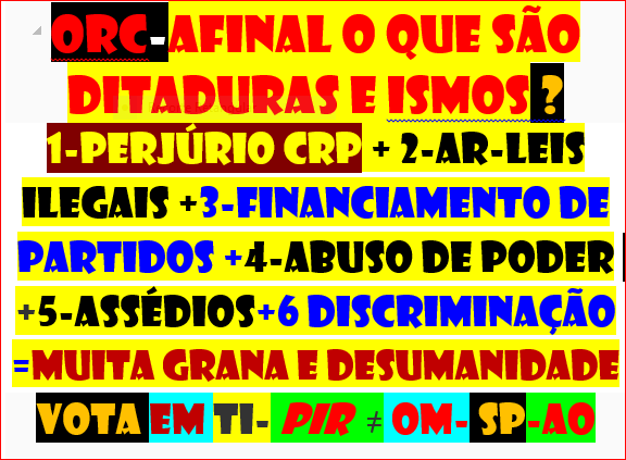 ABUSO D CRIANÇAS
1 https://twitter.com/NoticiasTavares/status/1719739263183356193
2
https://twitter.com/CarlosSilv35097/status/1719761368180461732
TOMEMOS COMO EXEMPLO ESTE EPISÓDIO D ABUSO D CRIANÇAS
O Q É Q 23 PARTIDOS  PGR POLÍCIA FA EXISTENTES FAZEM CONTRA
SE Ñ É CONIVÊNCIA CUMPLICIDADE CRIME CONTA LÁ EXPLICA AÍ O Q É ?
PIR SPEL LEI 34/87 SE NADA ACONTECESSE D IMEDIATO  ART 255 CPP  ORDEM D DETENÇÃO A MILITANTE ABUSADOR
EDD
DITADURA
O QUE É ? 
FILME
TRÁFICO SEXUAL DE CRIANÇAS
https://pir-partidoindependentereferendo.locals.com/post/4808854/011123-filme-tr-fico-sexual-de-crian-as-ifc-pir-2dqnpfnoa 
QUE MUNDO É ESTE
ESTÁ TUDO LOUCO OU SOU EU PECBC Q SOU 
TENHO NOJO DE VOCÊS https://gettr.com/post/p2hrlav65f4