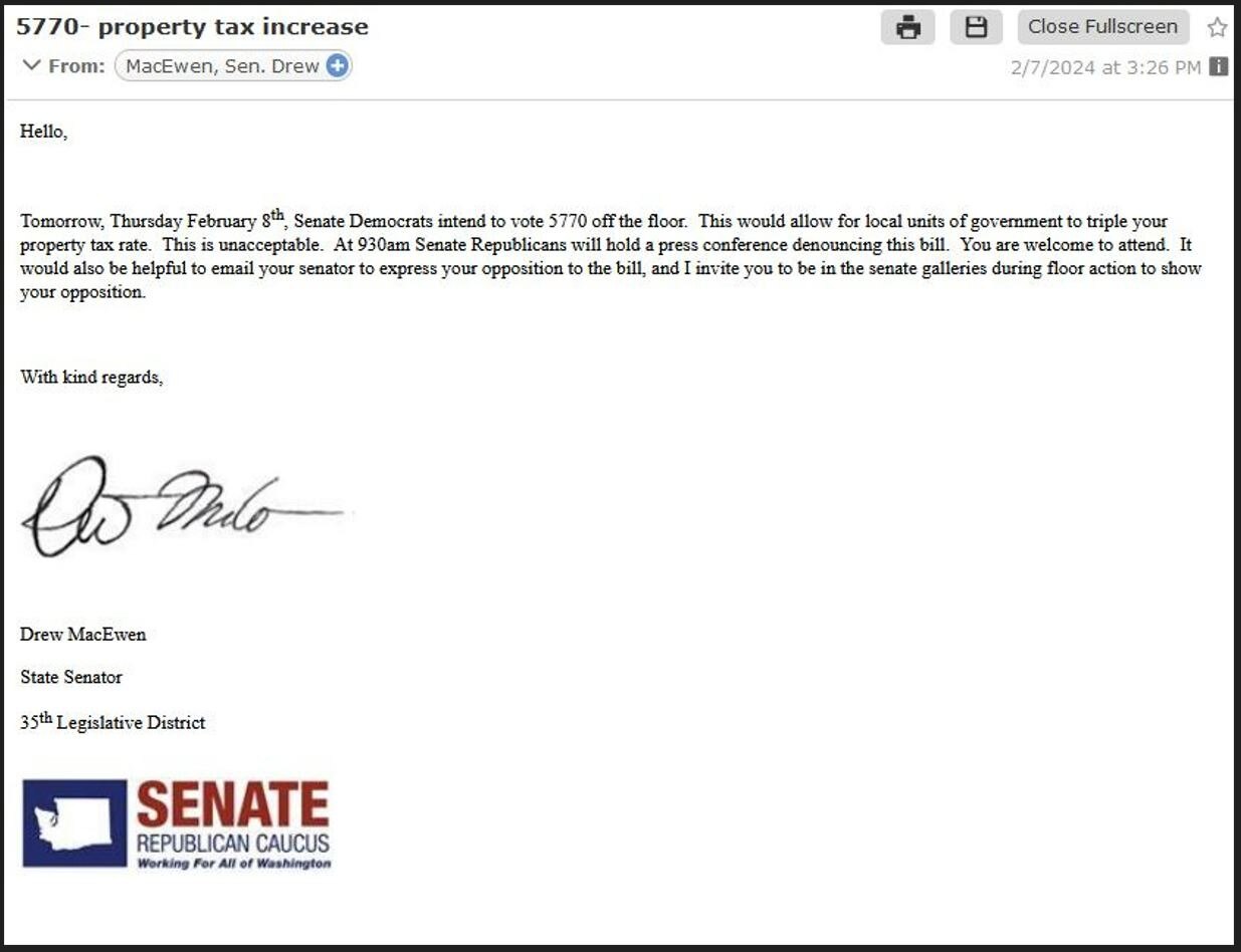 WA Citizens! A Call To ACTION!,
Today, Thursday February 8th, 9:30am, Senate Republicans will hold a...