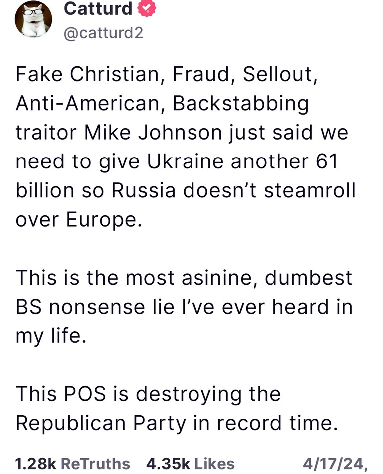The Republican Party was compromised a long time ago. It's no longer GOP vs. Democrat. It's the uniparty vs. the Patriots.
Sadly, we are under represented.