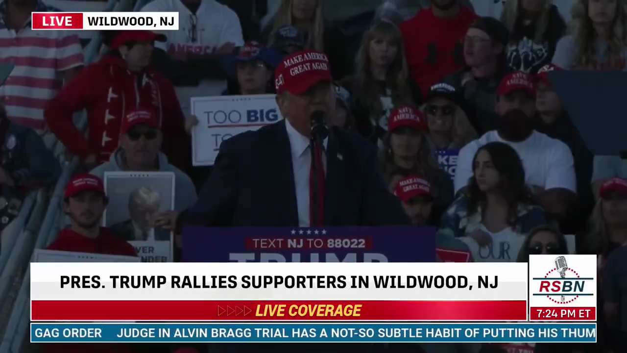 “I am being indicted for YOU.” — President Trump in Wildwood, New Jersey

WATCH LIVE:  https://www.r...