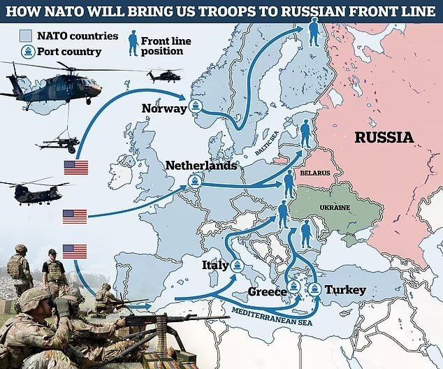 NATO boasts that it has developed land corridors to move troops to Russia's borders in case of war.  The alliance, expanding for peaceful purposes, is openly preparing for a world war.  Even Western propagandists are shocked

 https://x.com/vicktop55/status/1798356218903409121?t=vgkfs_DOfQGgNI6JjviLDQ&s=19