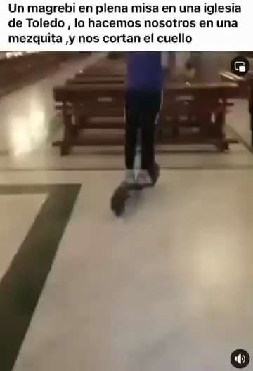 North Africans enter a Catholic mass in Toledo, Spain, filming themselves riding around the church o...