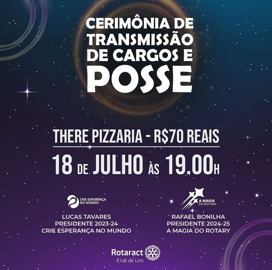 Texto do Rotaract Club de Lins:

ESTÁ CHEGANDO A HORA DE VIRAR A PÁGINA!

O ano da esperança começa ...