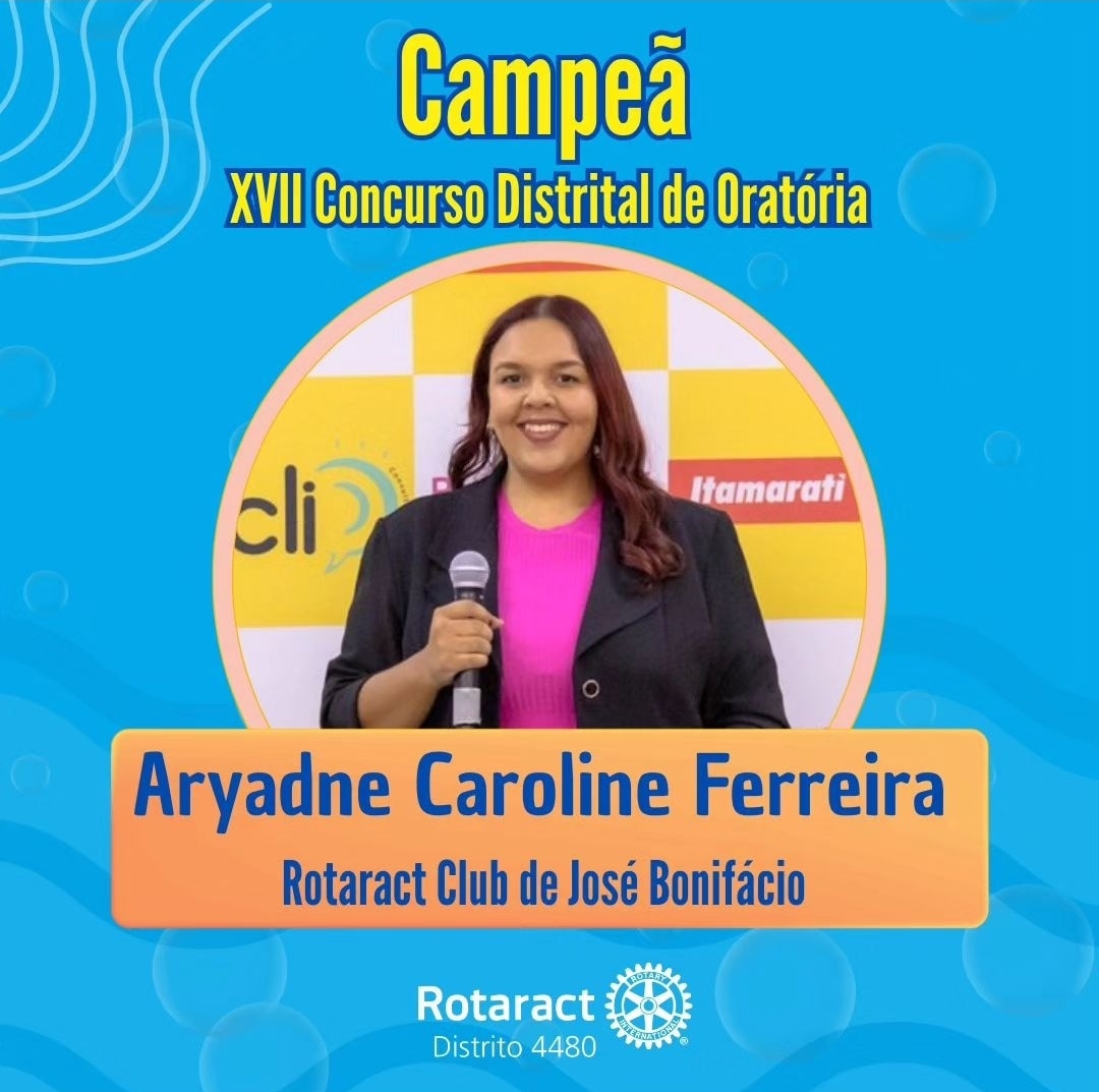 É com muita alegria que apresentamos Aryadne Caroline Ferreira, associada ao Rotaract Club de José B...