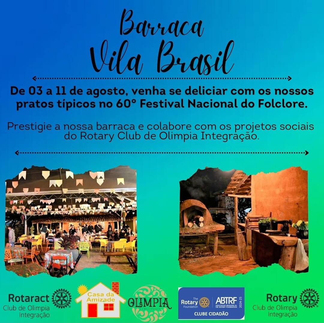 Texto da Família Rotária de Olímpia - Integração:

De 03 a 11 de Agosto estaremos presentes no 60° F...