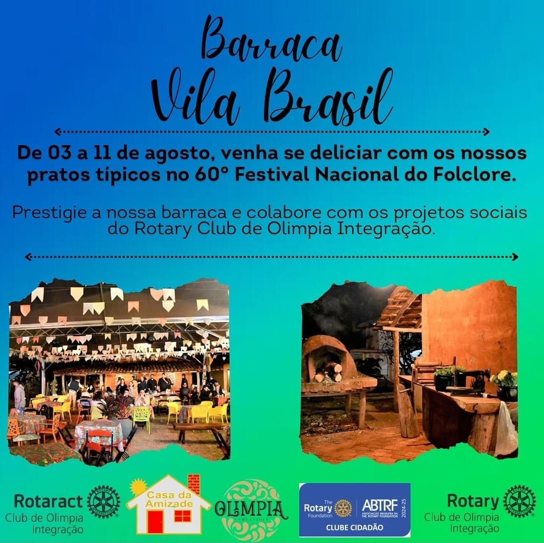 Texto da Família Rotária de Olímpia - Integração:

De 03 a 11 de Agosto estaremos presentes no 60° F...