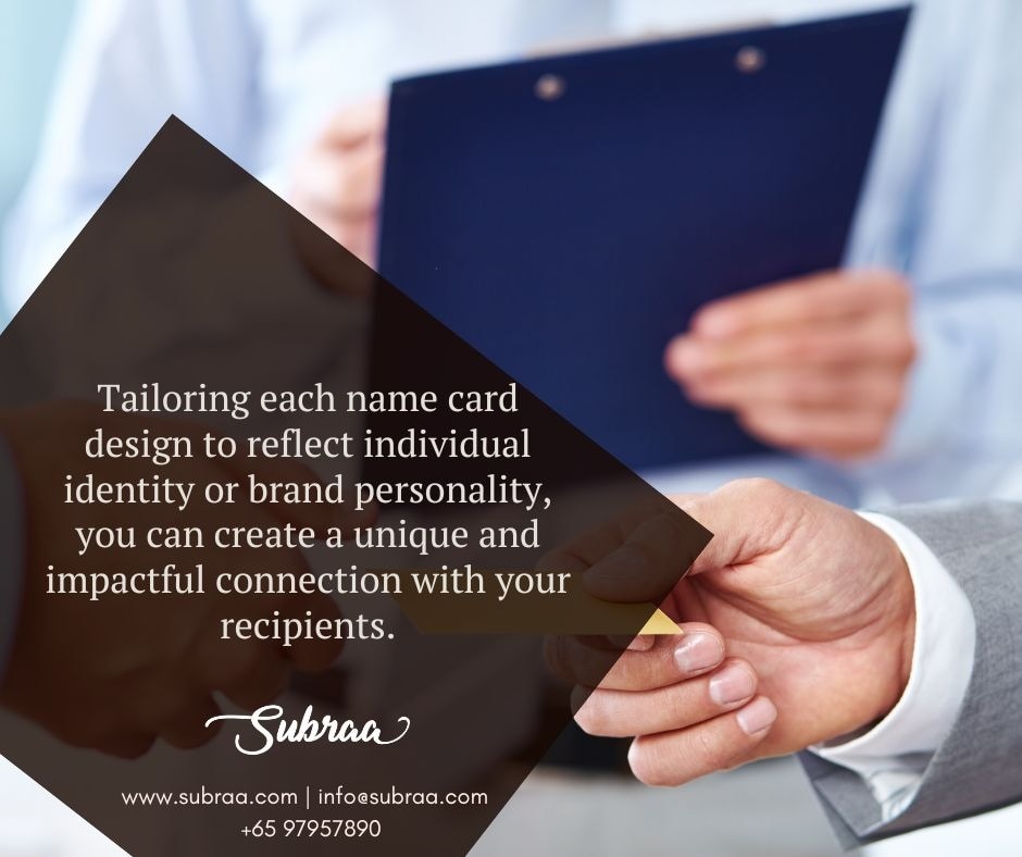 Enhance Branding: Unique Elements in Name Card Design — Subraa

Standing out from the crowd is more ...