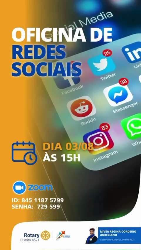 No próximo sábado, dia 3 de agosto, você está convidado para participar da Oficina de Redes Sociais....