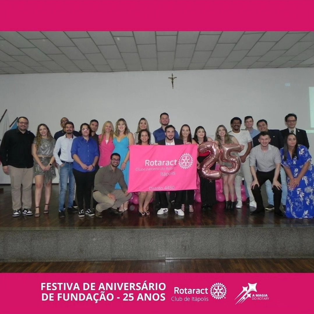 Texto do Rotaract Club de Itápolis:

Nosso aniversário de 25 anos foi uma verdadeira celebração da n...