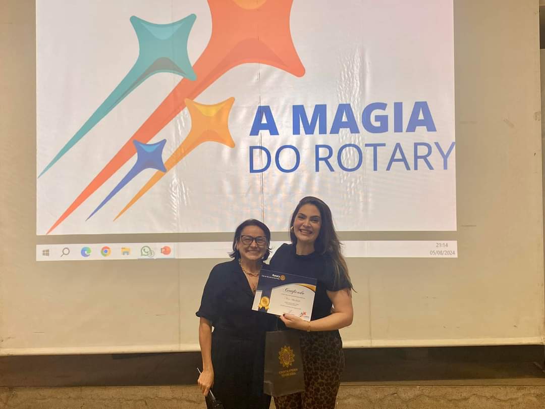 Texto do Rotary Club de São José do Rio Preto: Reunião Ordinária realizada em 05/08/2024. Pres. Cris...