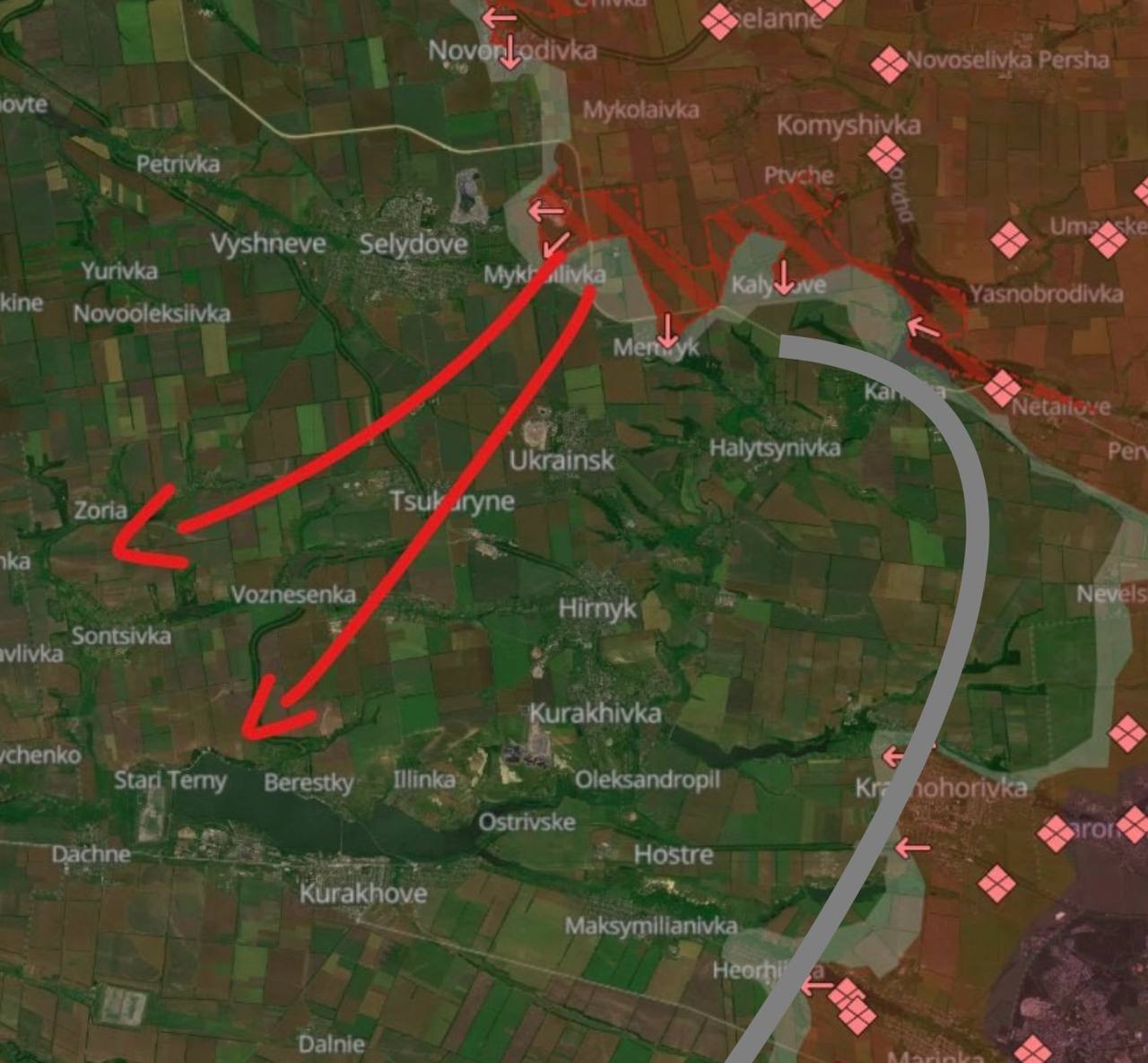 Telegram channel Resident: Our source in the General Staff said that the Ukrainian Armed Forces have left Novogrodovka and are preparing to retreat from Selidovo, which no one prepared for defense from the north. The front collapsed in the Pokrovsk direction and the Ukrainian Armed Forces have no way to stop it, since all reserves are deployed in the Kursk direction. The Ukrainian Armed Forces in the Kurakhovsky direction will be forced to abandon dozens of settlements, since the enemy has entered the rear and can take a group of 3 thousand people into operational encirclement. Syrsky cannot correct the situation with the collapse of the front, due to the lack of reserves that are sent to the Kursk operation.
 